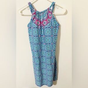Athleta Size S Printed Kokomo Swim Dress Sleeveless Blue